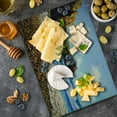 thumbnail image 5 of Country Cutting Board, Painting of a Sea Coast with Rock Beach Shore Wave and Seagull Nature Art, Decorative Tempered Glass Cutting and Serving Board, Large Size, Blue Brown White, by Ambesonne, 5 of 5