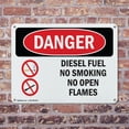 thumbnail image 4 of (2 Pack) Diesel Fuel No Smoking No Open Flames OSHA Danger Sign 14 Inch X 10 Inch Plastic Sign, Weather Resistant, UV Protected for Workplace, Business, and Construction Site, Made in, 4 of 8