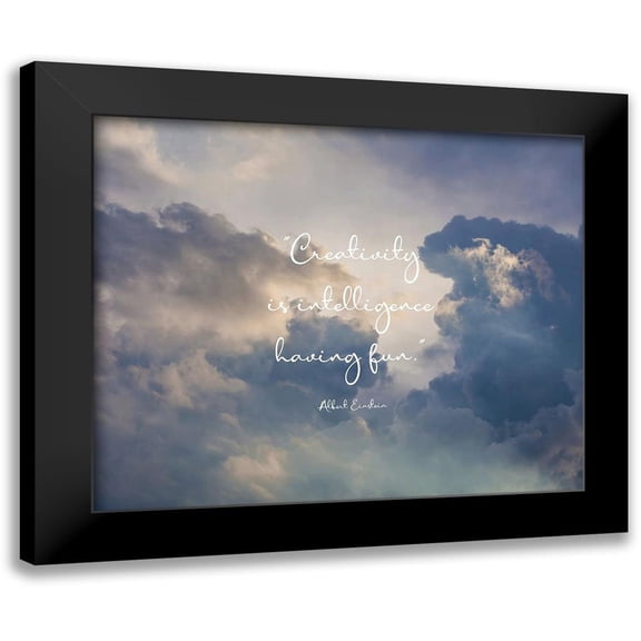 ArtsyQuotes 14x12 Black Modern Framed Museum Art Print Titled - Albert Einstein Quote: Creativity