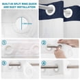 thumbnail image 4 of No Hook Shower Curtain, Solid Dark Blue Shower Curtains for Bathroom with See Through Top Window, Minimalism Abstract Denim Texture Waterproof & Washable Bath Curtain Narrow 54"x78", 4 of 9