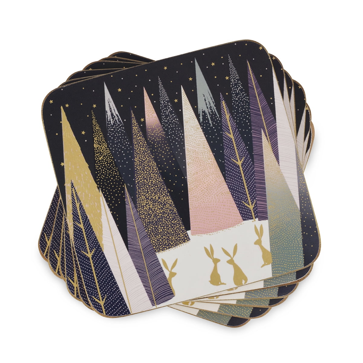 Pimpernel Sara Miller London Frosted Pines Coasters, Set of 6