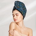 thumbnail image 2 of Yiaed Bicycle Colorful Print Hair Cap with Button,Coral Fleece Hair Towel Wrap for Women Wet Hair,Quick Dry Turban for Wet Hair Long Thick Hair, 2 of 5