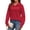 Red, variant on NAYTOAO Women Ruffle Collar Polo Knit Sweater Long Sleeve Button Pullover