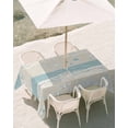 thumbnail image 3 of 54x80 Inch Outdoor Tablecloth with Umbrella Hole Zipper Rectangle Summer Beach Rectangular Tablecloths Outside Waterproof Ocean Coastal Crabs Sea Turtles Corals Starfish Patio Table Cover for Picnic, 3 of 8