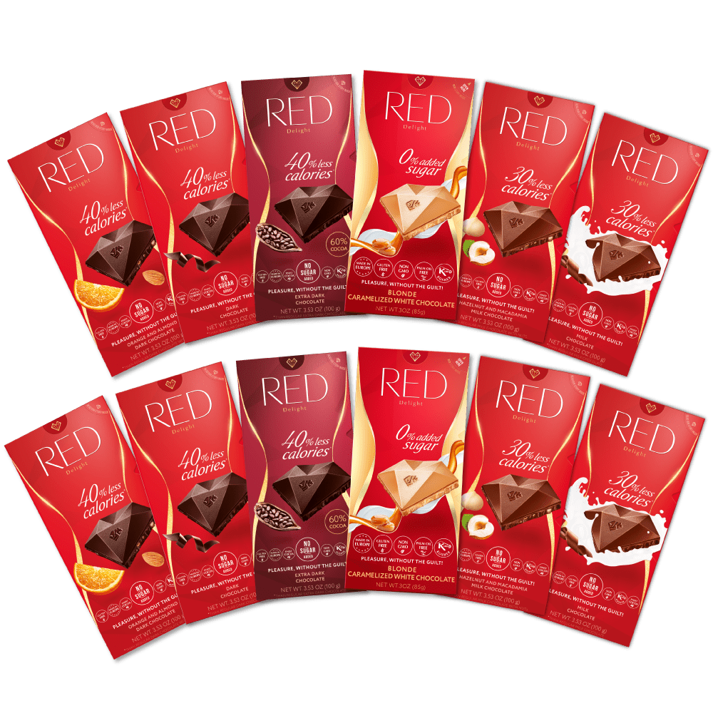 RED Chocolate 12 Bar Variety Pack