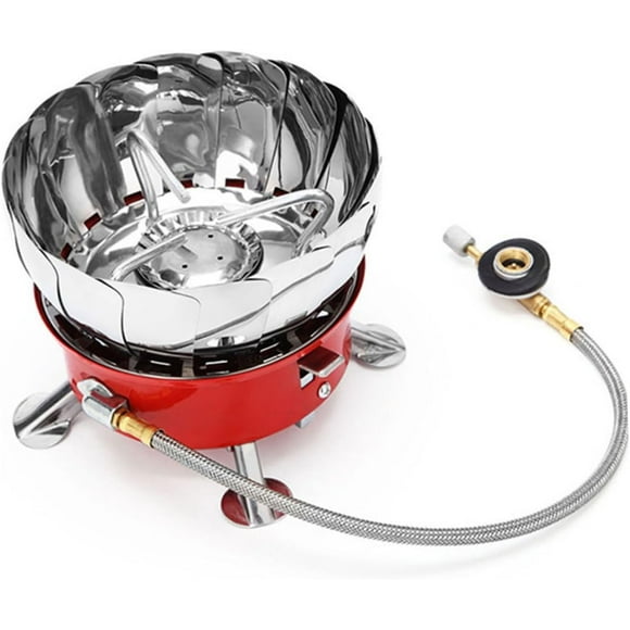 Camping Stove Propane Mini Stove for Hiking and BBQ Portable Gas Burner Lotus-shaped Windproof Design