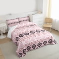 thumbnail image 3 of Feelyou Vintage Aztec Adult Full Size Comforter Sets, Fashion Pink Triangle Bedding Comforter Set, Mandala Southwestern Theme Reversible Bedding Sets, Microfiber Bedroom Decor, 3pcs, 3 of 8