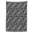 thumbnail image 3 of Ambesonne Black and White Tablecloth Rectangular Table Cover, Geometric Art, 52"x70", Black White, 3 of 4
