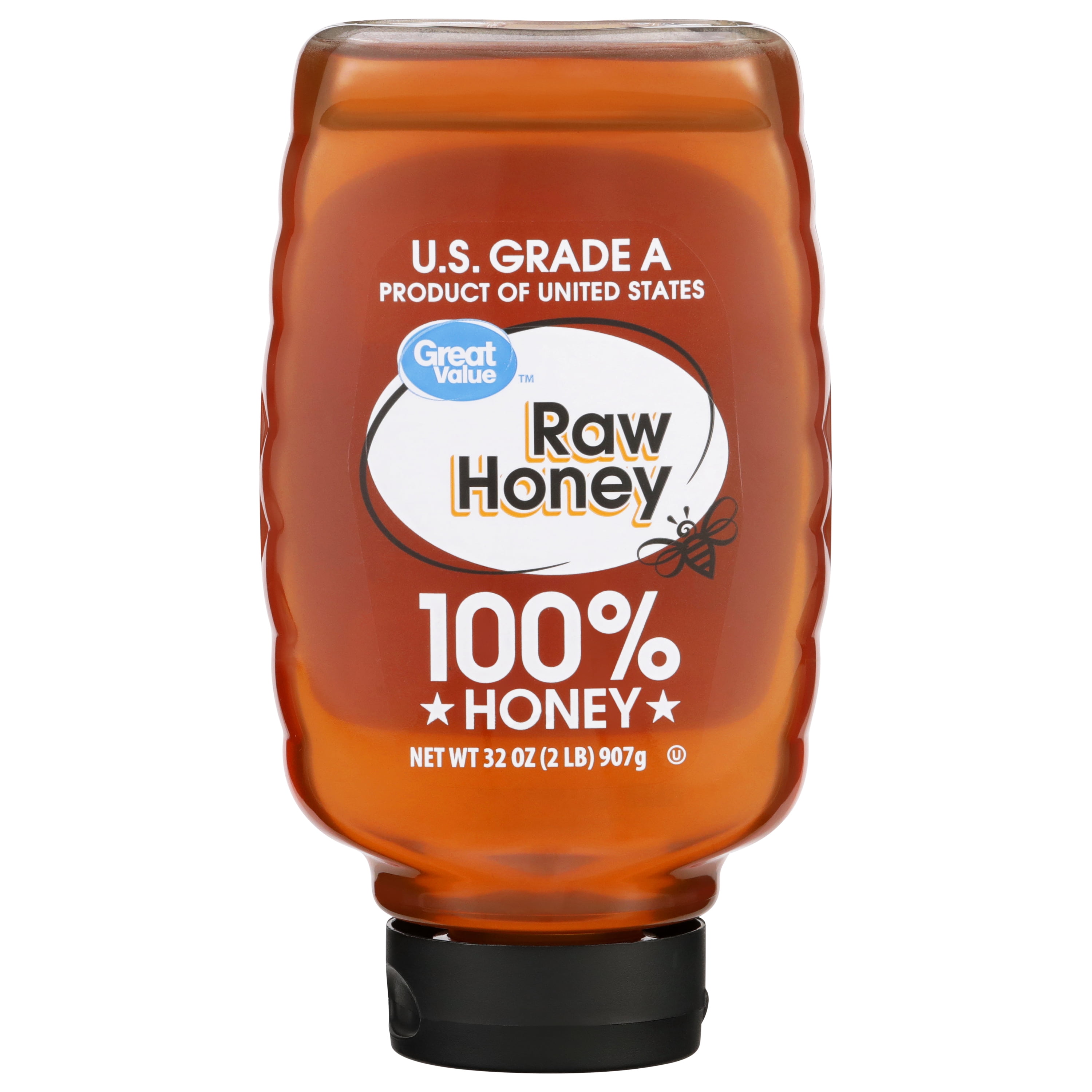 Great Value Raw Honey, 32 oz Plastic Inverted Bottle