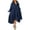 Navy, variant on VONDA Women Plus Size Long Sleeve Buttons Solid Irregular Hem Dresses