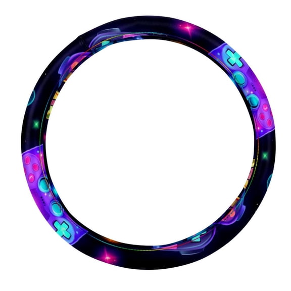 Game Controller 14.5 Inch Printing PVC Leather Car Wheel Cover Steering Wheel Cover Steering Wheel Covers Auto Accessories