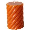 thumbnail image 7 of Twist Pillar Candles, Set of 3, Orange, Tangerine and Amber, 45 Hours Burn Time, 4 Inches, 7 of 7