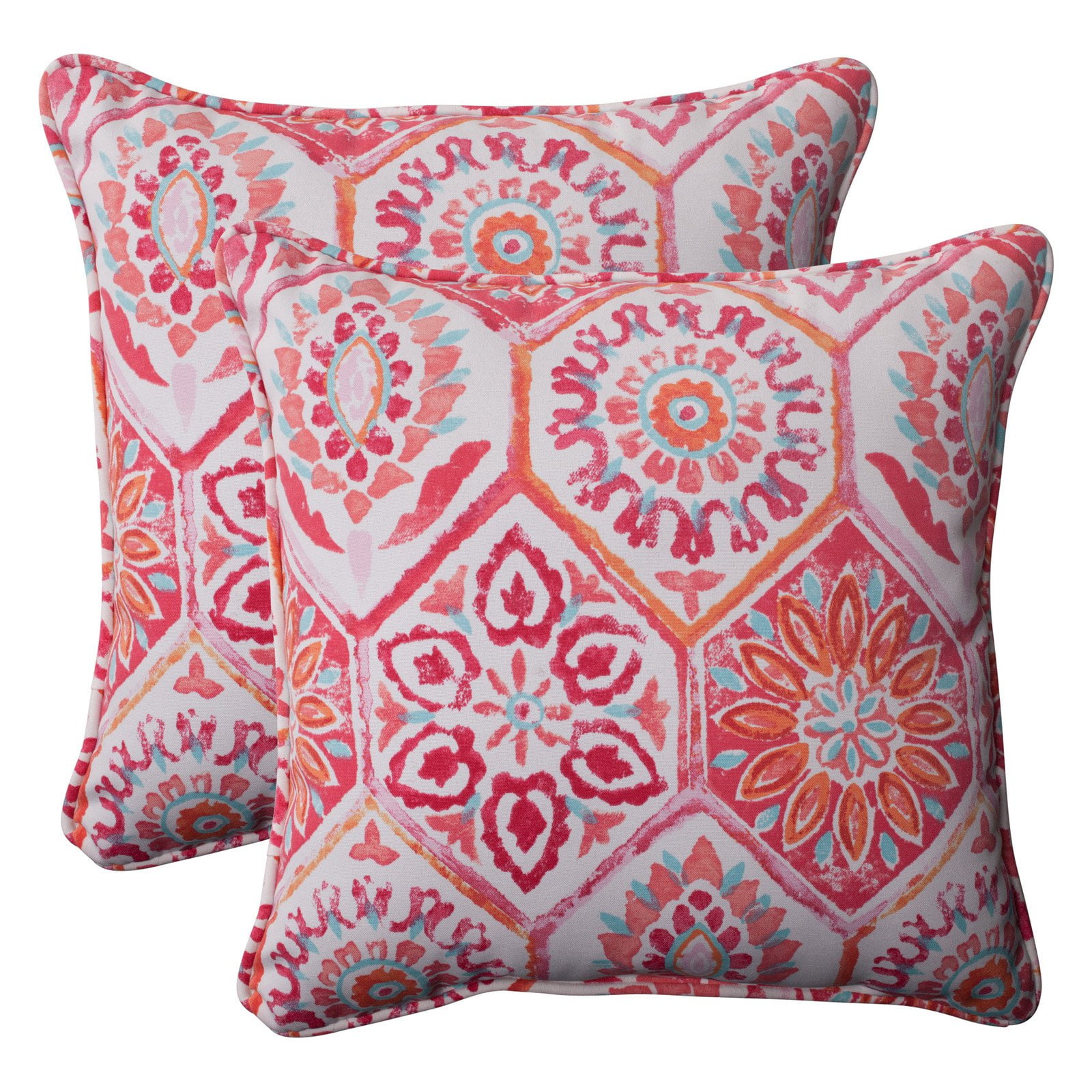 Pillow Perfect 507132 Summer Breeze Flame 18.5Inch Throw Pillow (Set