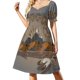 thumbnail image 1 of Buffalo People Vestido de manga corta vestido de noche vestido de mujer vestido de noche elegante y elegante, 1 of 6