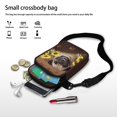 thumbnail image 7 of HELLHERO Double-layer Sling Bag, Polyester Adjustable Shoulder Strap Crossbody Bag for Men, Women, Pug Sunflower Pattern, 7 of 7