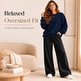 thumbnail image 4 of 3 Pack Women’s Oversized Crew Neck Sweatshirts – Fleece Lined Bulk Wholesale Pullover Sweaters for Charities & Events –Navy Blue-S, 4 of 8