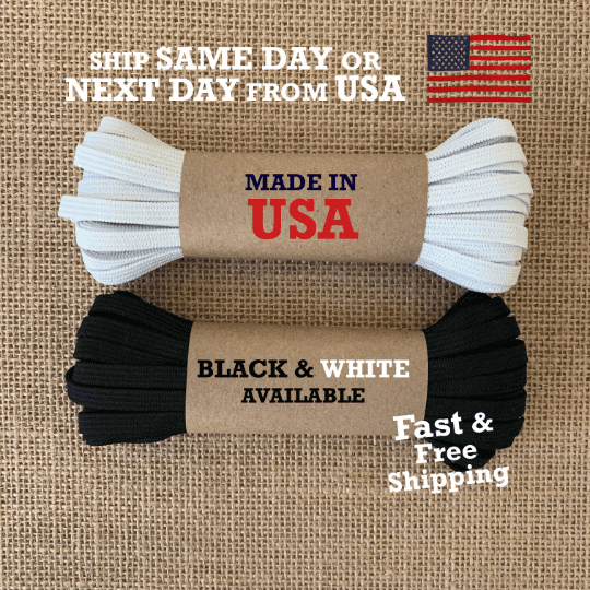 DIY 1/4 inches width White | Black Knitted Elastic Made in USA Stock