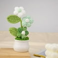 thumbnail image 4 of Knitting Crochet Puff Flowers Potted Plants, Gradient Colorful Flowers for Friends, Family and Lover, Handmade Flowers for Home Office Decoration, Car Decoration, Valentine's Gift (Pink-1), 4 of 6
