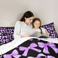thumbnail image 4 of Feelyou Fashion Bow-tie Bedding Comforter Set 7pcs, Butterfly Bow Knot Full Bedding Set, 4 of 8