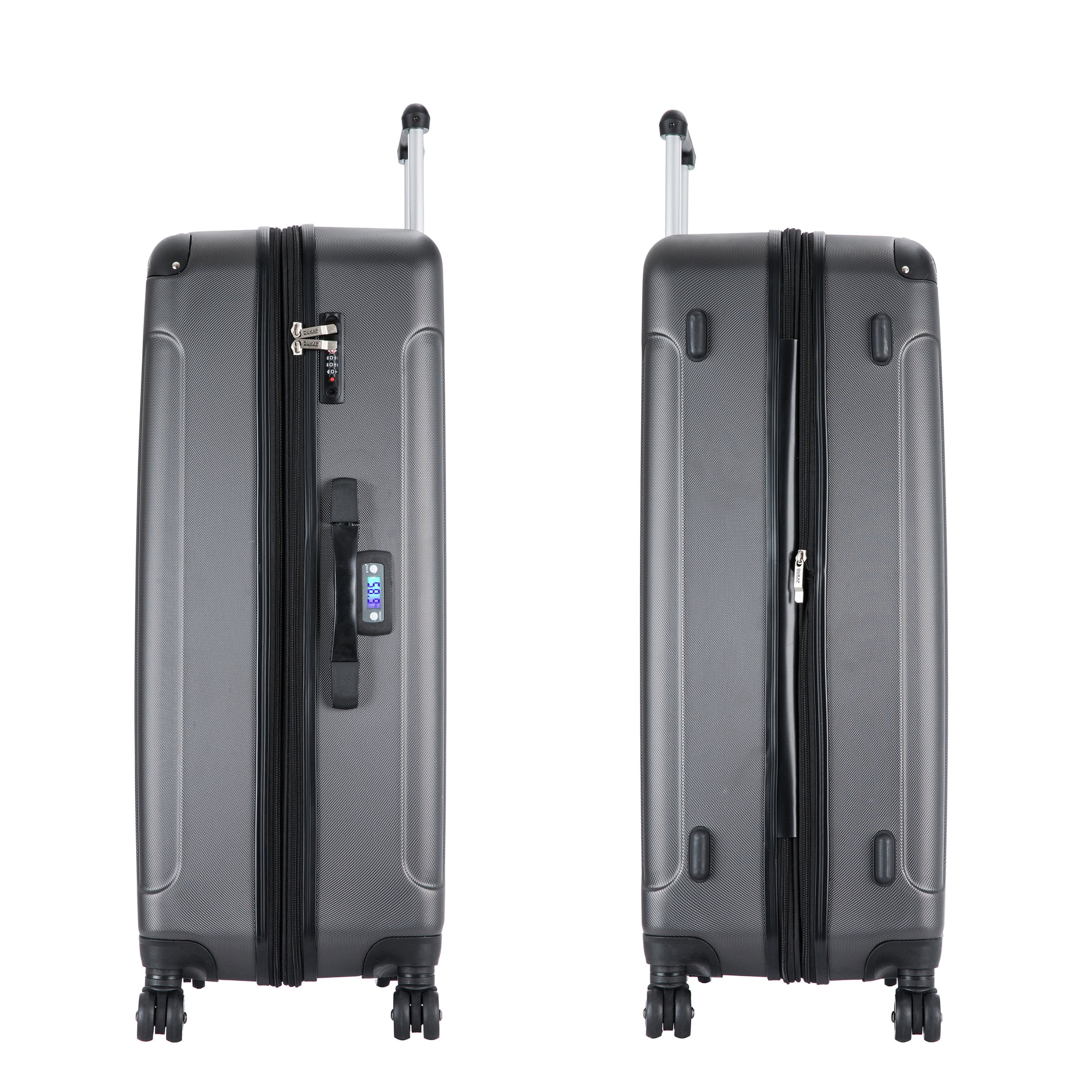 DUKAP Intely 32" Hardside Lightweight Luggage with Spinner Wheels and Integrated Weight Scale, Gray