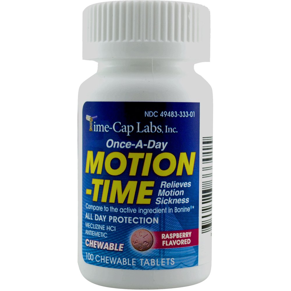 Meclizine 25 mg Generic Bonine Motion Sickness 100 Chew Tablets
