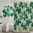 thumbnail image 4 of Polyester Fabric St. Patrick's Day Shower Curtain, Green Lucky Leaves Botanical Plants Waterproof Bathtub Curtain Bathroom Decor Set with Hooks 72 x 72 Inches, 4 of 6