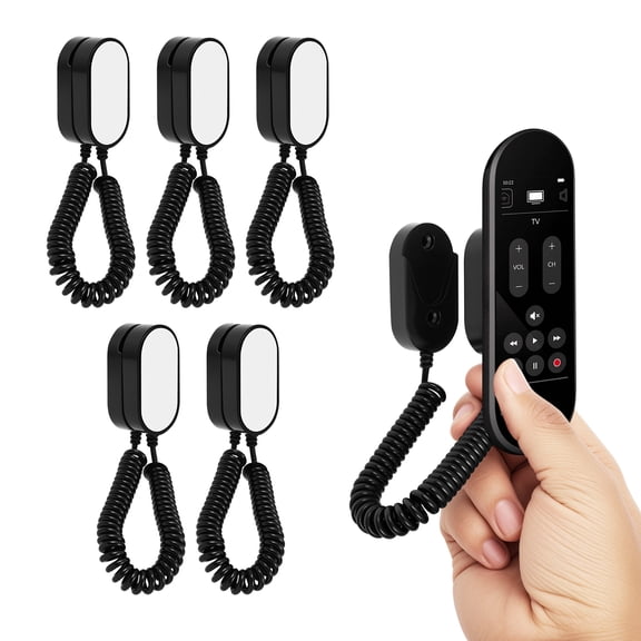 LINFANG 6Pcs Magnetic Remote Control Holder Wall Mounted Magnetic Remote Storage Organizer with Spring Rope for Small Items Keys