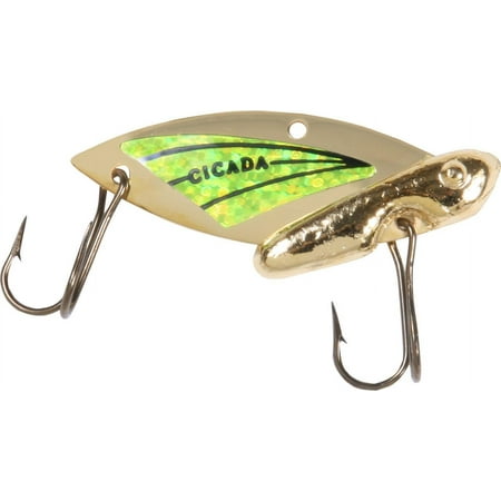 Reef Runner 30201 Cicada Blade Fishing Lure 1 5/8 Inch 1/4 Ounce Gold And Chartreuse