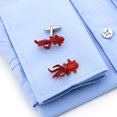 thumbnail image 2 of Gemelos con diseño de pez rojo para hombre en aleación de cobre, 2 of 2