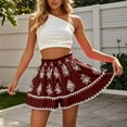 thumbnail image 2 of Women's Shorts High Waisted Stretchy Printed Elegant Vacation Summer Casual Beach Shorts S-2XL, 2 of 5
