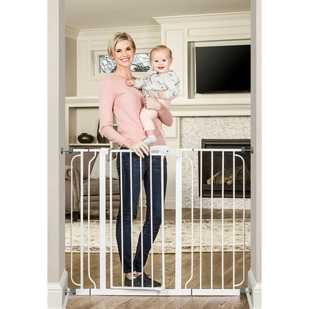 Regalo 38-Inch Extra Tall and 49-Inch Wide Walk Thru Baby Gate, Includes 4-Inch and 12-inch Extension Kit, 4 Pack of Pressure Mount Kit and 4 Pack of Wall Mount