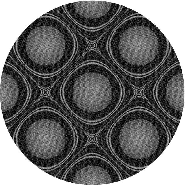 Ahgly Company Tapis Rond Lavable en Machine Intérieur Transitionnel Gris Minuit, 8 Pieds Rond