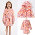 thumbnail image 6 of LYMAYTER 1-7Y Toddler Hoodie Robe for Kids Girls Fleece Warm Bathrobe Soft Cozy Mid Length Bathrobe Pajamas, 6 of 10