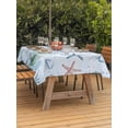 thumbnail image 4 of Rectangle Outdoor Tablecloth With Umbrella Hole And Zipper– Summer Ocean Waterproof Patio Table Cover for Party, Picnic, Backyard, 52"x70" , Coastal Starfish Coral Jellyfish Aqua Blue, 4 of 8