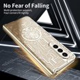 thumbnail image 5 of MonsDirect for 7.6 inch Samsung Galaxy Z Fold 4 5G 2022 Case, Mechainical Gear Clear Plating Frame Hard PC Back Shell With Screen Protector, Slim Folding Hinge Protection for Galaxy Z Fold 4, Gold, 5 of 7