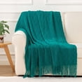 thumbnail image 3 of Knit Diamond Pattern Decorative Throw Blanket for Couch Chair Sofa Home Decor (Emerald, 60"x80"), 3 of 6