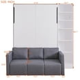 thumbnail image 3 of Harper & Bright Designs Full Size Murphy Bed with Sofa, Wall Bed with Cushion, Murphy Bed with Shelves for Bedroom Guestroom Small Room, White, 3 of 16