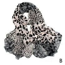 Womens Ladies Fashion Large Long Leopard Scarve Chiffon Neck Scarf Shawl Wrap