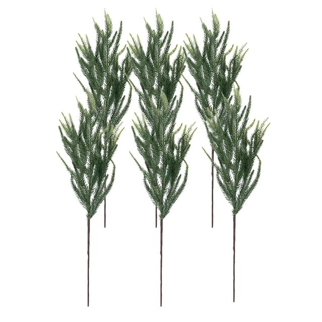 Two Tone Fork Lifelike Greenery For Home And Year Round Beauty Flowers 6PCS