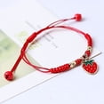 thumbnail image 3 of Conjuntos de pulseras JAMW Fresa y Cereza Ajustable de Cuerda Roja Tejida a Mano, 3 of 5