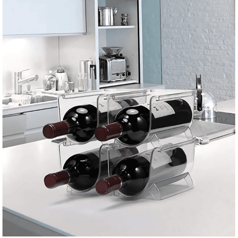 Clear Plastic Acrylic Bottle Organizer Wine Rack Holder Stackable Fridge  Pantry