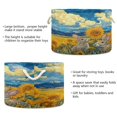 thumbnail image 3 of Round Toy Storage Basket Foldable Storage Basket for Home Decor Laundry Basket20" x 14" Rabbits in The Wheat Field, 3 of 6