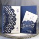 thumbnail image 2 of Tarjeta de invitación de boda cortada con láser europea, tarjeta de felicitación de negocios de encaje plegable, decoración de recuerdo de fiesta de boda y compromiso, 10 Uds., 2 of 5