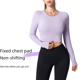 thumbnail image 2 of Ropa de yoga de otoño de manga larga para mujer, ropa corta ajustada de una pieza con almohadilla para el pecho, ropa deportiva para correr, entrenamiento y fitness, 2 of 3