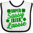 thumbnail image 3 of Inktastic Super Sassy Irish Lassy with Green 4 Leaf Clovers Boys or Girls Baby Bib, 3 of 4