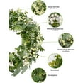 thumbnail image 6 of 18 Inch Artificial Eucalyptus Wreath for Front Door, Green Eucalyptus Leaf Wreath with White Berries for Spring Summer Farmhouse Decor, Year Round Indoor Outdoor Hanging, 6 of 6