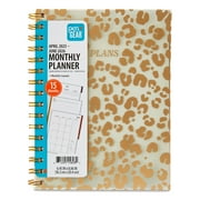 Pen+Gear Monthly Medium (6.45" x 8.06") Planner Gold Leopard 15 Month April 2025-June 2026