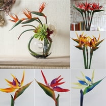 Walbest 1Pc Artificial Large Bird of Paradise 24.8 Inch Permanent Flower, Fake Plant Silk Strelitzia Reginae Home Decor, Artificial Flower Plant Decoration for Home Garden Office Party Wedding