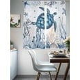 thumbnail image 4 of Sea Turtle Sheer Curtains 72 Inch Long 2 Panels, Ocean Coral Starfish Seagrass Blue Nautical Light Filtering Rod Pocket Semi Sheer Curtains, Sheer Voile Drapes for Living Room Bedroom, 52"x72", 4 of 5