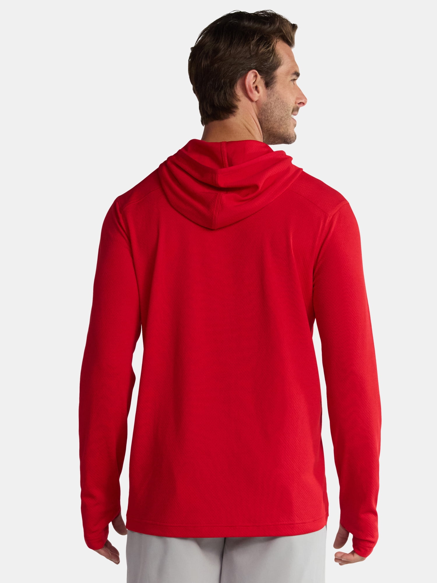 Athletic Works Men's & Big Men's Active Mesh Long Sleeve Hoodie, Sizes S-3XL
